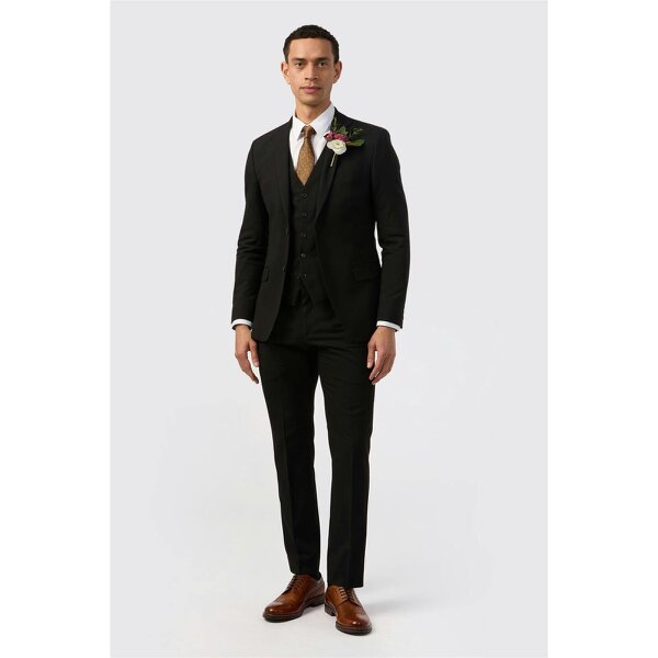 Limehaus Slim Fit Black Stretch Suit Jacket