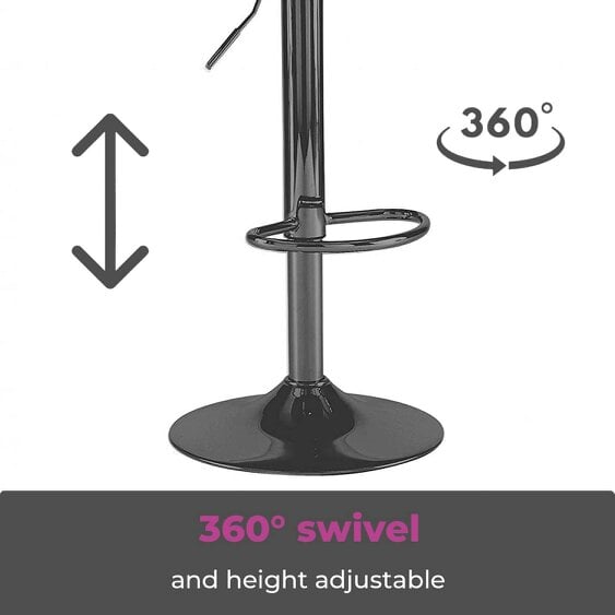 Neo Dark Grey Fabric & Black Steel Bar Stool Set of Two