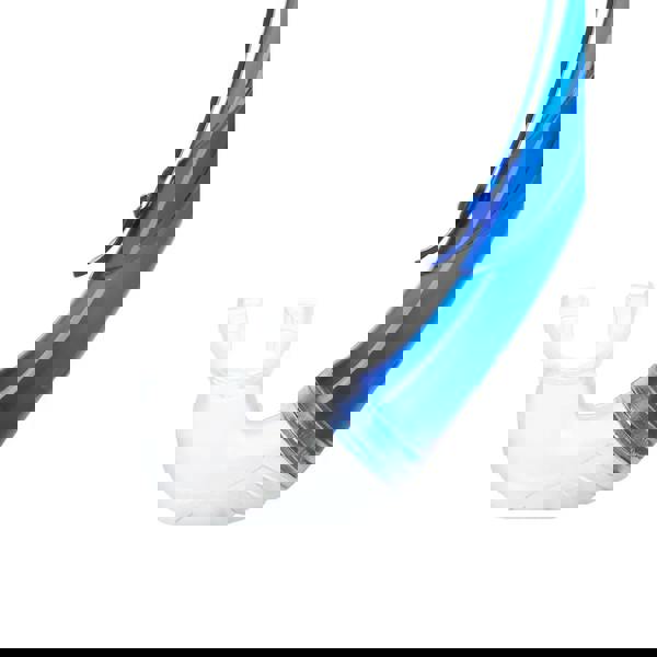 Blue and white Zoggs Combo Reef Explorer Junior snorkel with clear mouthpiece