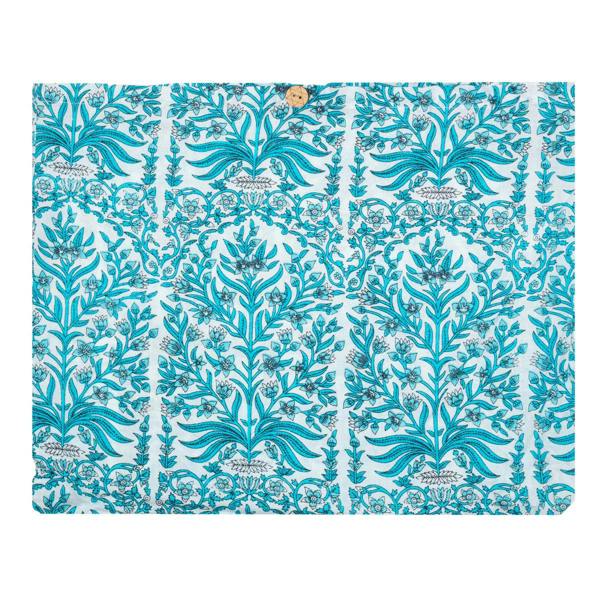 Elie Beaumont Serendipity Cotton Shoulder Tote - Aqua Baroque