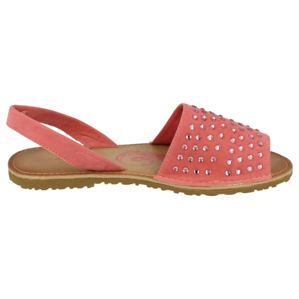 Spot On Ladies Spot On Elasticated Slingback Open Toe Flat Sandals