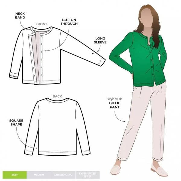 Style Arc Sewing Pattern Saskia Knit Cardi - Cardigans for Women - Easy