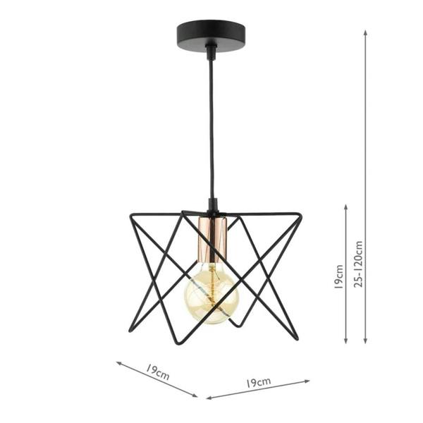 Pagazzi Lighting Olson 1-Light Black Ceiling Light