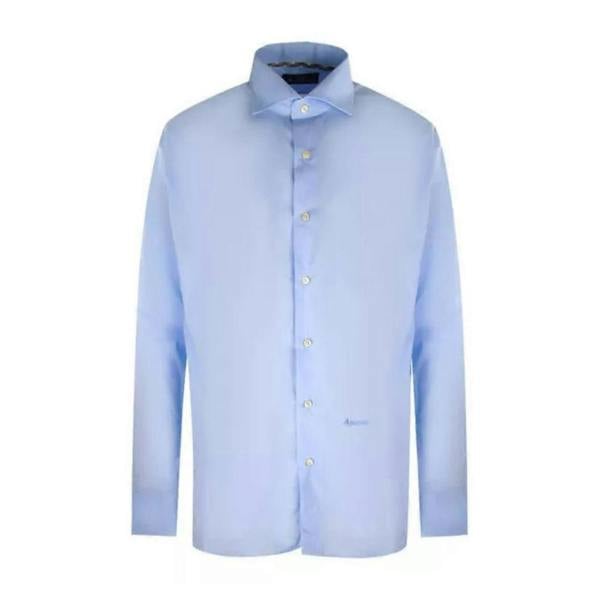 Aquascutum Mens Long-Sleeved Shirt - Light Blue