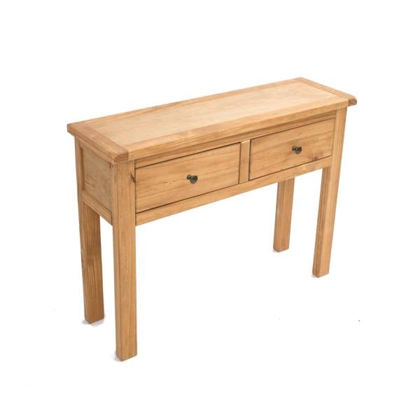 Cabinet Bits Lugo Waxed 2 Drawer Console Table Brass Knob