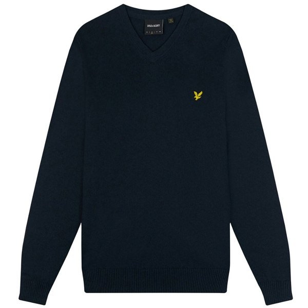 Lyle & Scott Cotton Merino V-Neck Jumper - Dark Navy