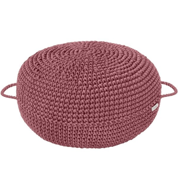 old rose hand crochet ottoman pouffe