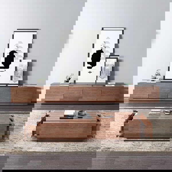 Lavone Coffee Table With TV Stand Set, Walnut-Ritconcept-Rit Concept