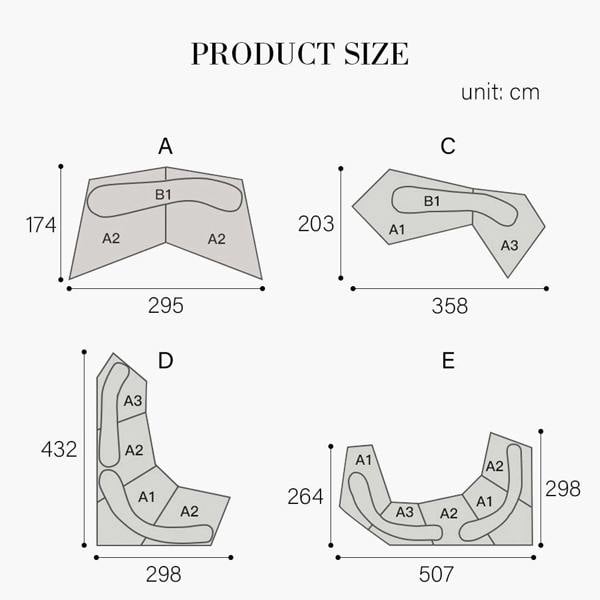 Lumi Modular Cloud Three Seater Sofa-Weilai Concept