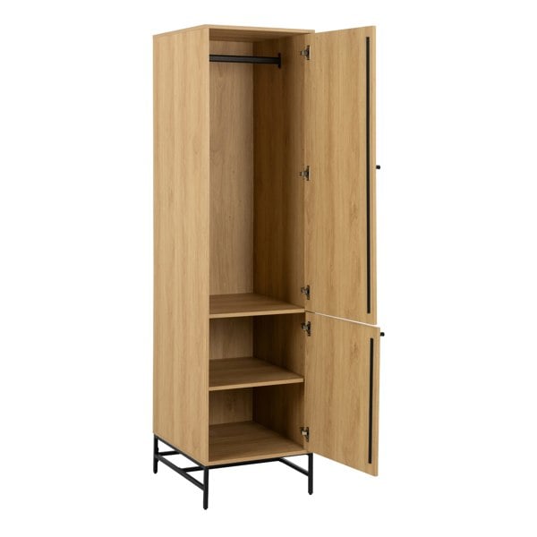 Furniture To Go Albany Wardrobe 2 Doors in Oak/Black Legs