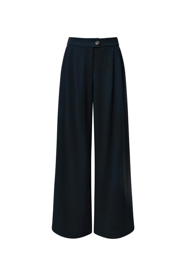 James Lakeland Navy Wide Leg Suit Trousers