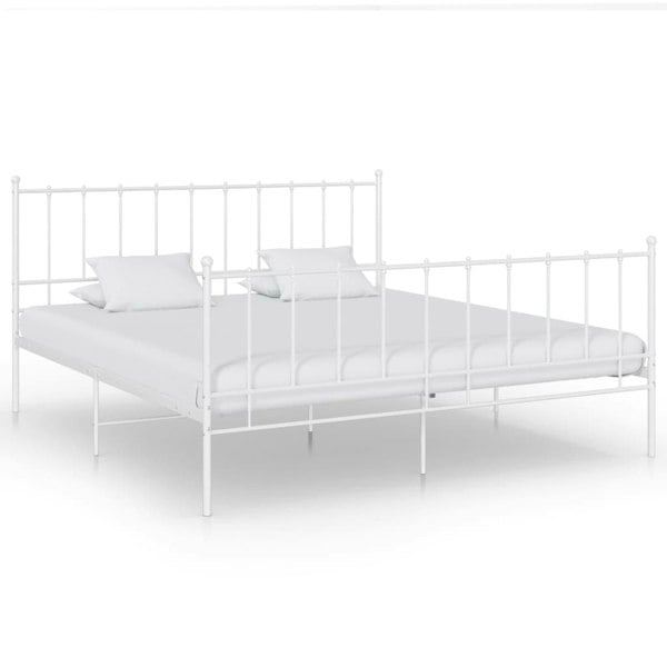 Berkfield Bed Frame White Metal 140x200 cm