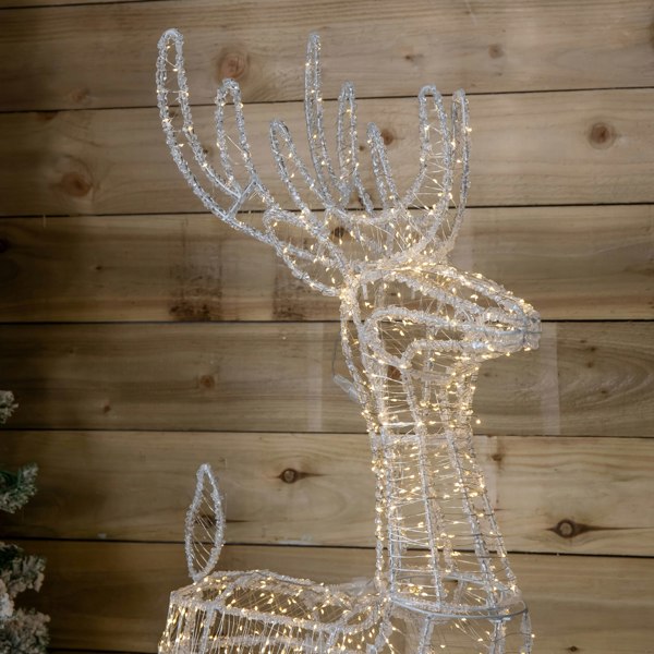 Samuel Alexander 1.03m Light up Acrylic Christmas Reindeer Decoration with 1040 Warm White LEDs