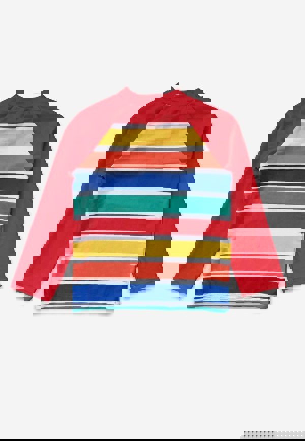 Happy Stripe Print Kids' Swim Rash Vest - Toby Tiger