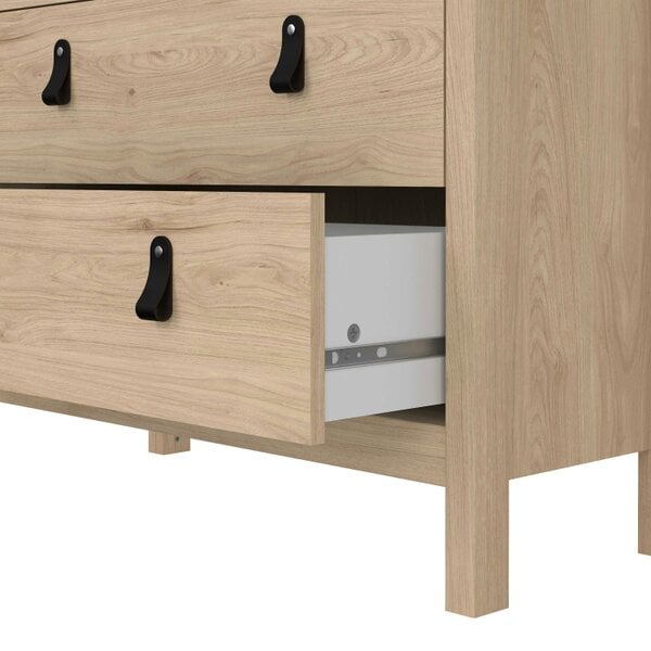 Wyld Haus Wildberry Natural Oak Wood Glass China Cabinet 2 Doors 3 Drawers