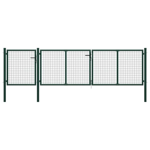 Berkfield Garden Gate Steel 400x100 cm Green