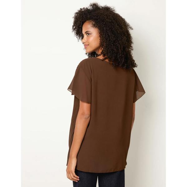 Blue Vanilla Pleated Short Sleeve Top