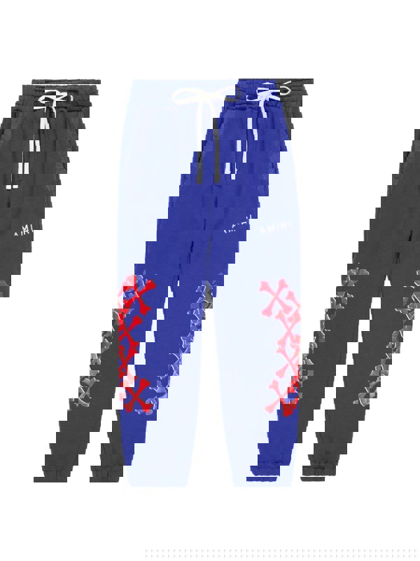 Amiri Kids Bones Graphic Sweatpants – Blue / Red