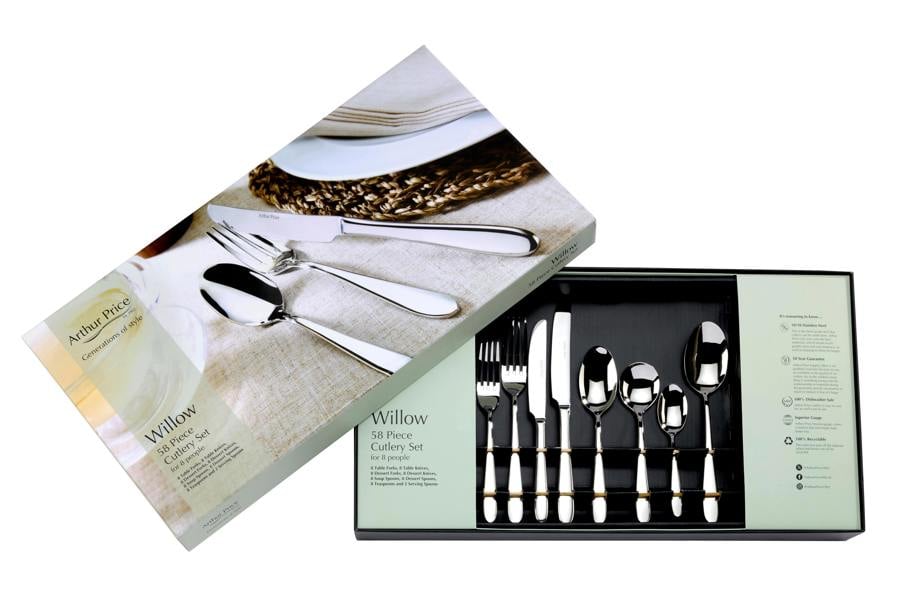Arthur Price 'Willow' 58 Piece 8 Person Gift Boxed Cutlery Set