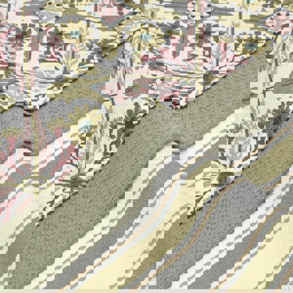 HOMESCAPES Green & Pink Retro 100% Cotton Tea Towels, Set of 3