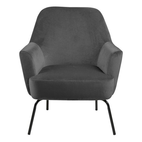 Wyld Haus Kobe Dark Grey Velvet Lounge Accent Chair