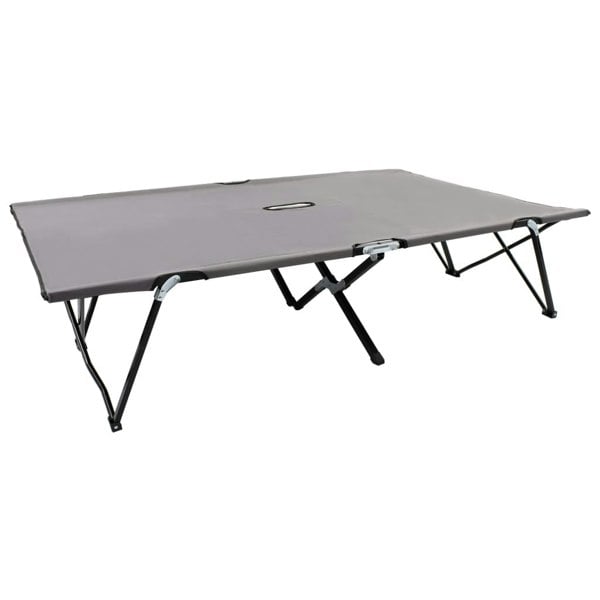 Berkfield Two Person Folding Sun Lounger Grey Steel