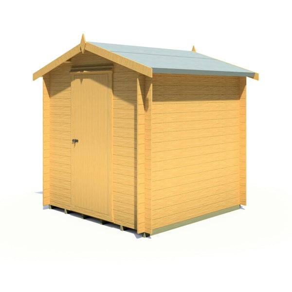 Shire Danbury 7x7 Log Cabin 19mm interlock  Cladding - Best Shed