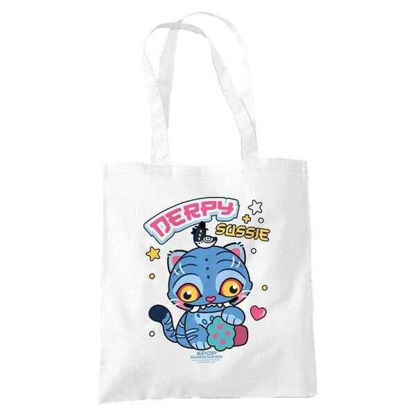K-Pop Demon Hunters Chibi Derpy & Sussie Reusable Tote Bag - White