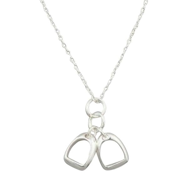 Sterling Silver Two Stirrup Charm Necklace - Reeves & Reeves