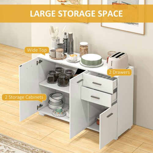 Wyld Haus Fini Refa White Modern Sideboard 2 Drawers 3 Doors