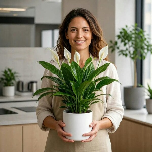 Spathiphyllum Peace Lily – Elegant White Flowers and Glossy Green Indoor Houseplant