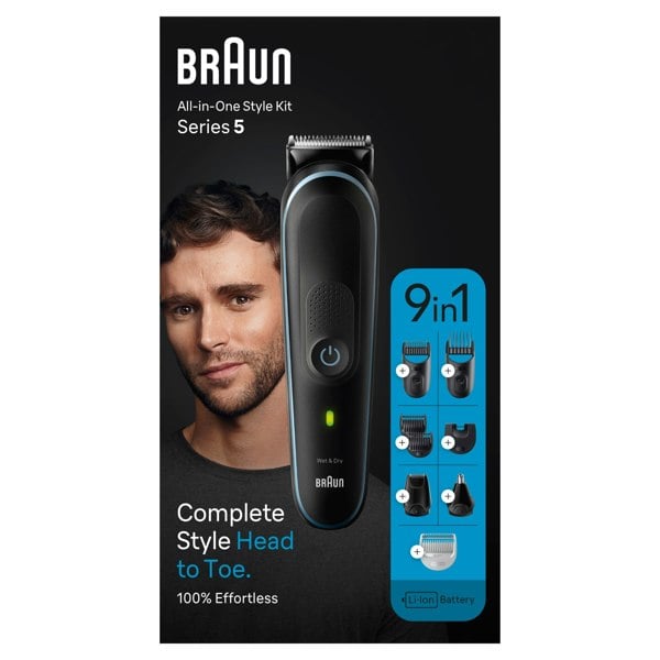 Braun All-In-One Style Kit Series 5 MGK5411, 9-in-1 Kit For Beard, Hair, & More