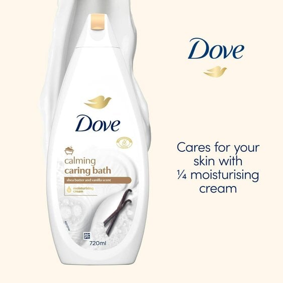 Dove Caring Bath Calming Bath Soak 720 ml With Shea Butter & Vanilla,12 Pack