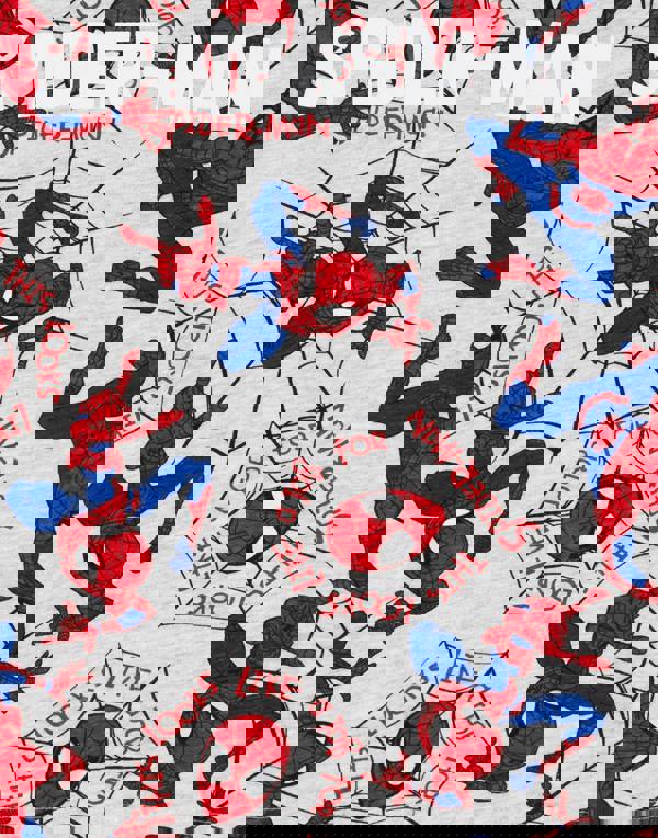 Disney Marvel BoysGrey Scattered Spidey Character Print Scattered Print Short Sleeve Short Leg Pyjama Set