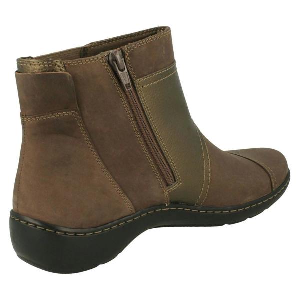 Clarks Ladies Clarks Strap Detailed Ankle Boots Cora Tropic