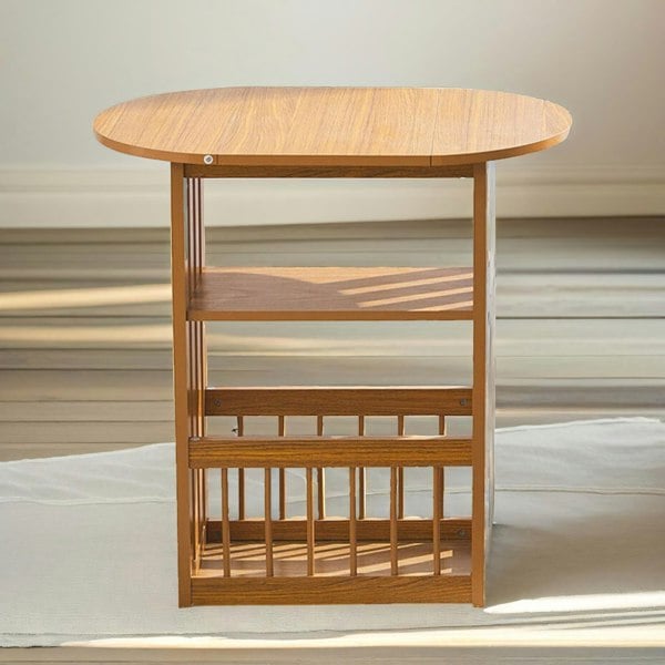 Rafaelo Mobilia Foldable Narrow Side Table Teak