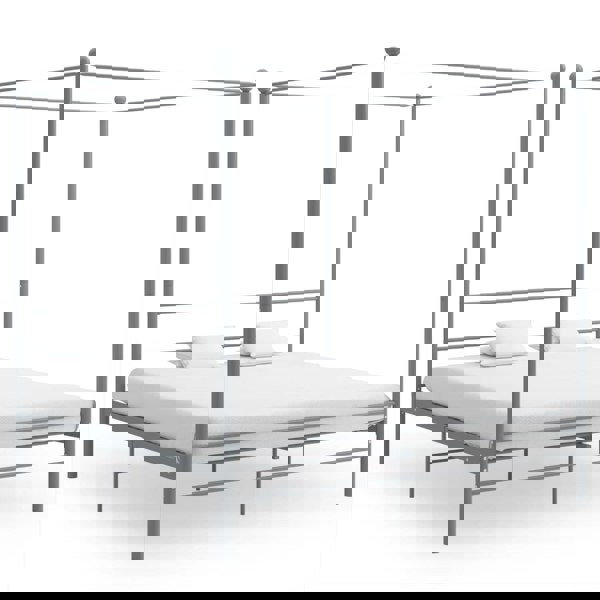 Berkfield Canopy Bed Frame Grey Metal 180x200 cm 6FT Super King