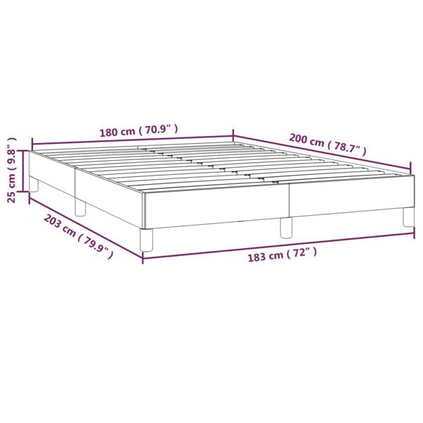 Berkfield Bed Frame Black 180x200 cm 6FT Super King Fabric