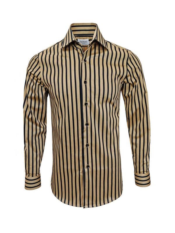 Gold With Black Bold Stripe Shirt