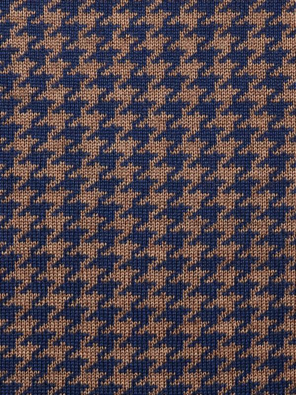 Navy and Caramel Brown Wool Cushion