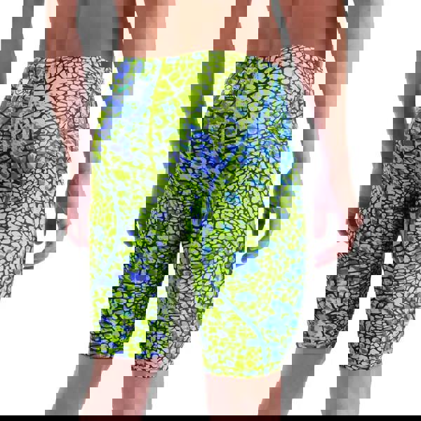 Arena Limited Edition Powerskin ST NEXT Jammer in snake green with neon mosaic tiles