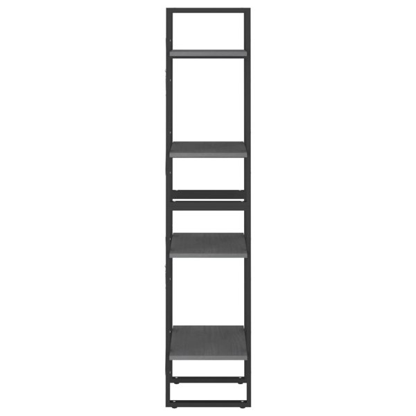 Berkfield 4-Tier Book Cabinet Grey 40x30x140 cm Solid Pine Wood
