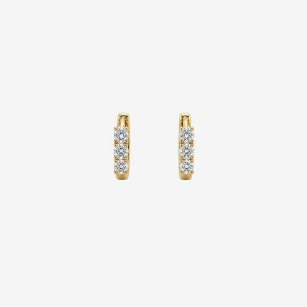 Uchi & Soto Shikaku 3 Stone Huggie Hoop Earrings