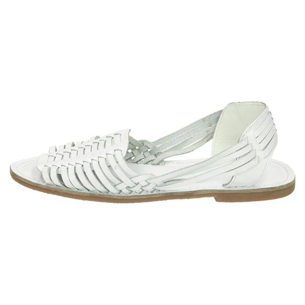 Leather Collection Ladies Leather Collection Flat Weaved Slingback Sandal