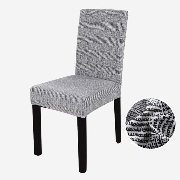 Anyseat Grey Black Writing Elastic Chair Cover for Dining Room