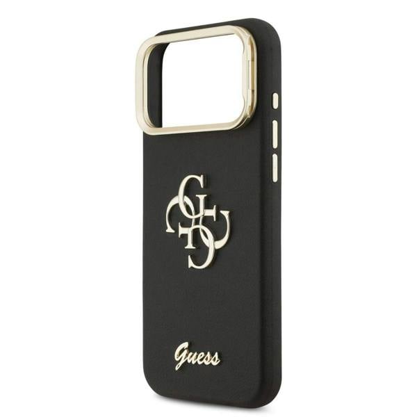 Guess PU Grained 4G Logo Stand Camera Frame Case for iPhone 17 Pro Max 6.9" Brown - GUHCP17XPCS4GSW