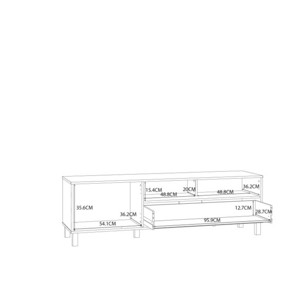 Wyld Haus Oslo Industrial Cream and Oak TV Unit with 2 Doors 1 Drawer