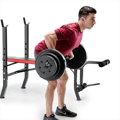 Marcy PM2084 Weight Bench & 45kg Weights Leg Developer