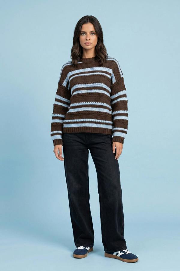 Urban Bliss Textured Stripe Crew Neck Jumper