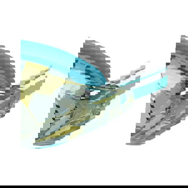 Speedo Vanquisher 3.0 Mirrored teal silver goggles with gold lenses, easy adjustment